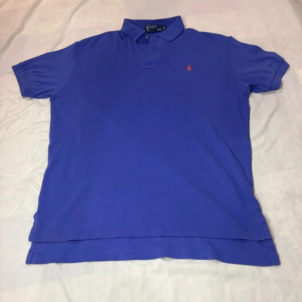 Polo Ralph Lauren Mens Royal Blue Short Sleeve Cotton Polo Shirt Orange Pony M